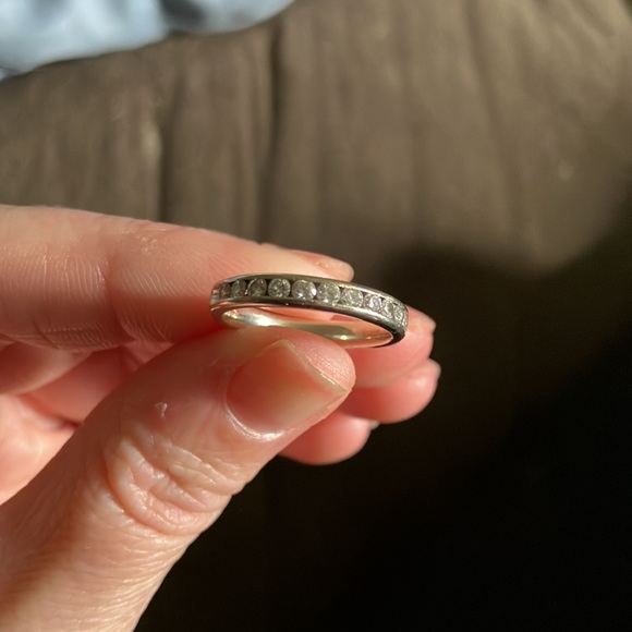 Real silver and diamonds band ring - Picture 2 of 2